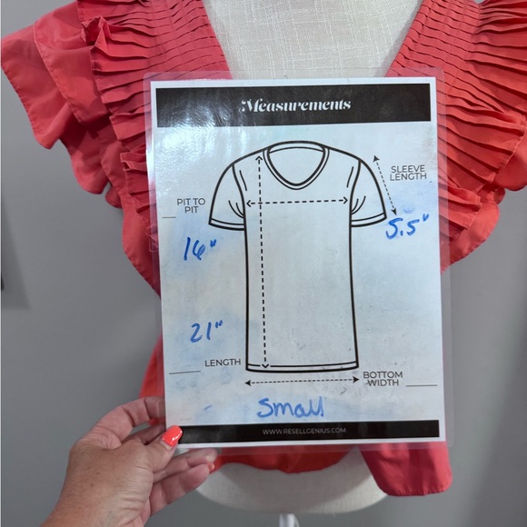 Entro Orange Ruffled Peplum Blouse. Size Small - Picture 8 of 12